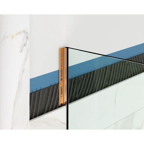 LSS-Edelstahlprofil für die Glasmontage 8-10mm Duschwand 11mm x 2400mm - poliertes Kupfer