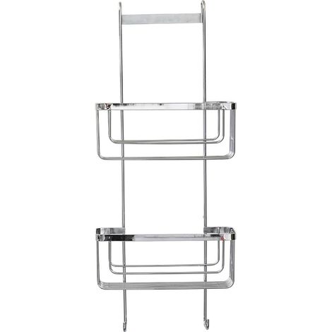 Serviteur paroi de douche acier inoxydable 2 paniers + 2 crochets - chrome - Tendance (1/2)