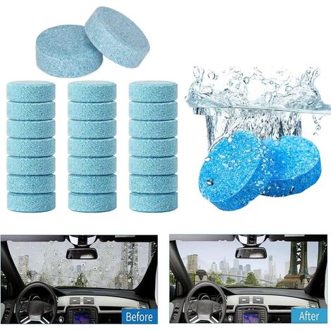 100PCS Nettoyant Pare-Brise Voiture Auto Comprimé Effervescent Verre de Pare-Brise de Voiture Lave-Glace Voiture Nettoyage de Verres Comprimés Nettoyant Solide Pastilles(1PCS=4Litres) (1/4)