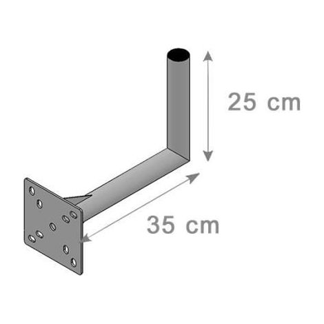 Fixation Murale - HD LINE - Coudée - Déport 35cm - Hauteur 25cm - Support d'objets (1/2)