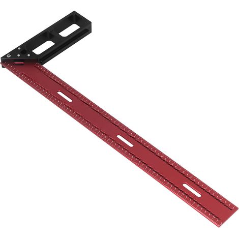 Équerre de mesure de précision en alliage d'aluminium pour le travail du bois, mesure, marquage et traçage, 42 cm (1/5)