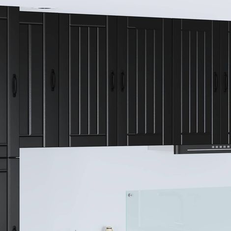 vidaXL Meuble mural LUCCA Noir 80 x 31 x 80 cm Bois d'ingénierie (1/5)