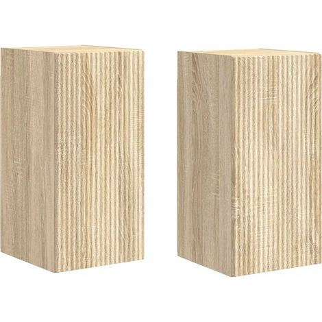 Meuble TV mural moderne 30 x 31 x 60 cm rangements pratiques design épuré en bois d'ingénierie sonoma (1/5)