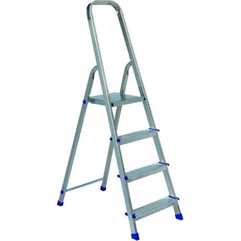 Veritt Escalera de seguridad de aluminio 4 peldaños 150 kg