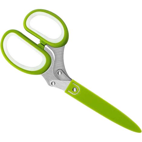 Kräuterschere-Set – 5 Klingen + Deckel – multifunktional – zum Zerkleinern von Küchenabfällen – praktischer Helfer