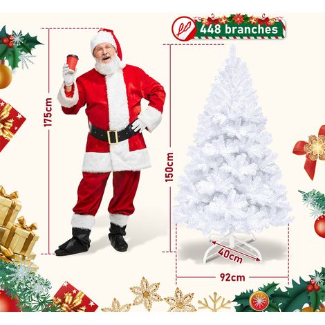 Wolketon Weihnachtsbaum Weihnachts-Baum Christbaumständer Auswahl Beflockung Weiß 150cm (1/3)