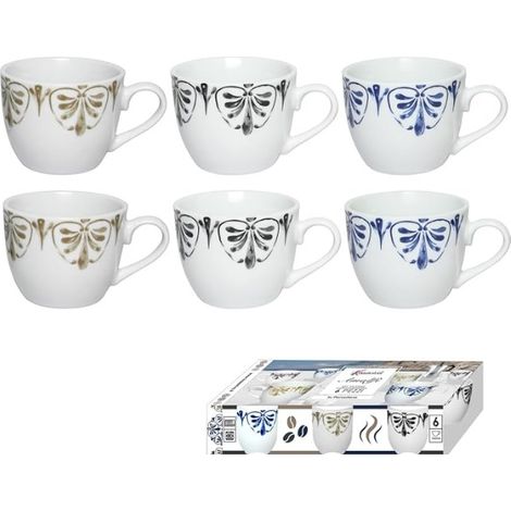 KASAVIVA SET 6 TAZZINE E PIATTINI AMALFIIN PORCELLANA