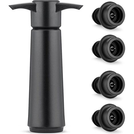 Conservateur de vin avec 4 bouchons sous vide, bouchon à vin, conservateur de vin, joint de bouteille réutilisable pour garder le vin frais (pompe à vin + 4 bouchons)-AquaForge (1/3)