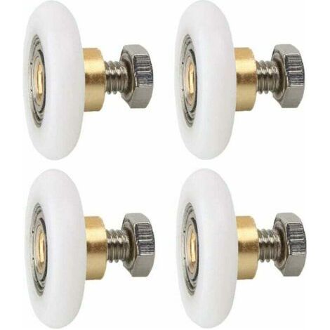 Rodillos para puerta de ducha de 23 mm – Juego de 4 – Nylon con núcleo de cobre – Deslizamiento suave y silencioso (1/4)