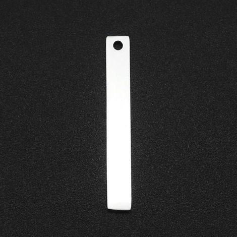5 pendentifs breloques barre en acier inoxydable 201 découpé au laser, mini ornements verticaux longs 30x4x1mm avec trou de 1,6mm( )
