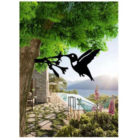 Oiseaux sur La Branche Métal Art Décoration Murale Fer Oiseau Sculpture Murale en Métal Oiseau Art Décor Mûr pour Intérieur Extérieurs pour La Maison Jardin (1/4)