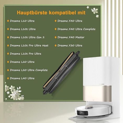 FOREHILL TriCut Bürstenaufsätze für Dreame X40 Master / X40 Ultra / L40 Ultra / L10 Ultra / L10s Ultra / L10s Ultra Gen 2 / L10s Pro Ultra Heat / L10s Pro Ultra / L20 Ultra / L20 Ultra Complete / X30 (1/5)