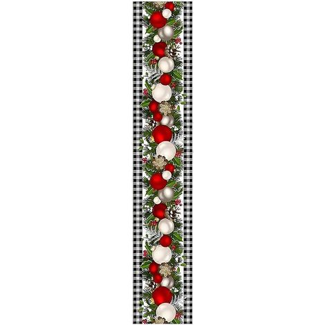 Chemin de table saisonnier, 1 paquet, rectangulaire, pour cheminée, décoration en lin multicolore (1/5)