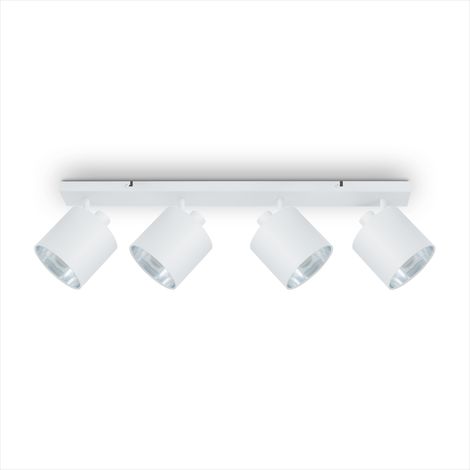 Paco Home Suspension LED Applique Plafonnier Salon Salle À Manger Chambre Uni E14 Blanc - Argent, Applique murale 4xE14