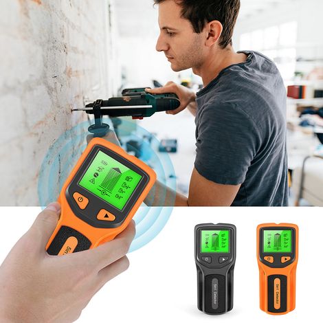 Détecteur de montants 5 en 1 avec écran LCD HD pour la détection du bois, des câbles électriques et du métal - Orange (1/5)