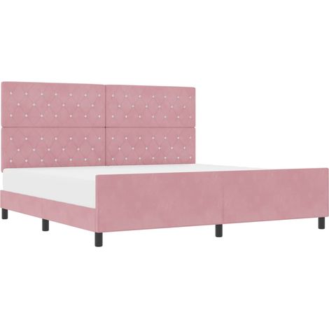 Maison Exclusive - Letto a molle con testiera Rosa 200 x 200 cm Velluto (1/5)