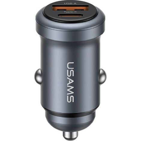 USAMS CC322 30W Autoladegerät 1xUSB-A 1xUSB-C Tarnish