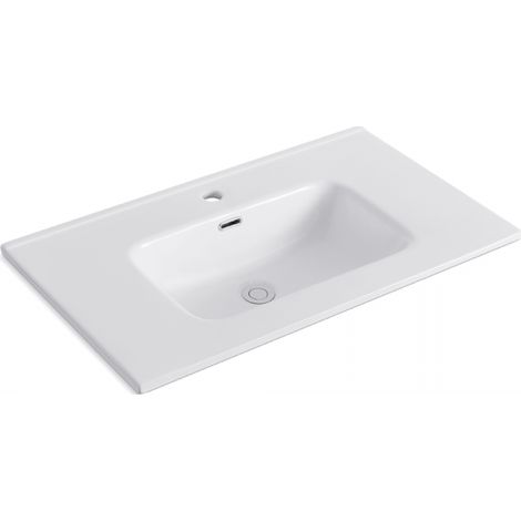 Lavabo Consolle da Appoggio LAV9080ES 81x36.5 cm in Ceramica Bianco Lucido – Stile Moderno