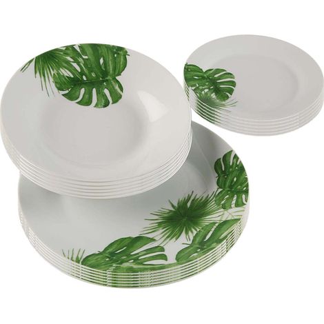 VERSA vajilla porcelana new leaves 18 piezas , Vajilla porcelana New Leaves 18 piezas. -Referencia: 21150059Material: Porcelana.
-6 platos llanos 27cm.
-6 platos hondos 23cm.
- (1/2)