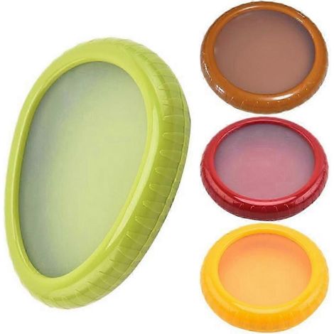 Boîtes de conservation en silicone pour 4 fruits, légumes, avocat et citron, avec fermeture hermétique pour une conservation au réfrigérateur. (1/5)