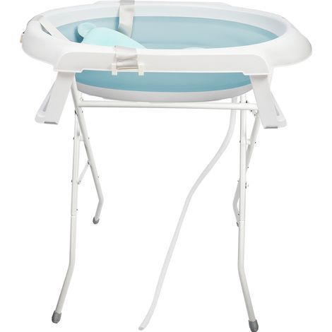 Faltbare Babybadewanne Badesitze mit Badekissen Plastikbadewanne für Kinder Babybadewanne für Neugeborene und Babys grün (1/5)