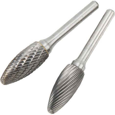 Lot de fraises carbure rotatives 14mm queue 6mm, limes à défoncer double coupe pour métal, bois, sculpture et meulage, outils polyvalents (1/5)