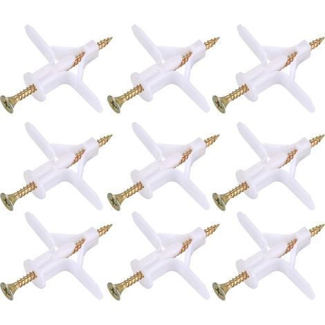 100 Pièces Fixations pour Plaques de Plâtre (50 Chevilles, 50 Vis), Chevilles Et Vis pour Plaques de Plâtre, Ancres Chevilles et Vis pour Fixations Murales Creuses Cloisons Sèches (1/5)