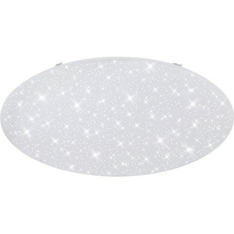 BRILONER VERB Plafonnier LED moderne dimmable avec télécommande 75cm rond 80W 6500lm 3000 à 6000 K blanc chaud à froid décor étoilé blanc lampe plafond salon chambre