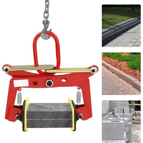 Morsetto per pietra, capacità di carico massima 727,5 libbre, apertura regolabile 10-24 cm, spessore piastra 10 mm, peso lordo 8 kg, dimensioni imballo 452612 cm (1/5)