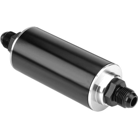 Universal 100 Micron AN6 Aluminium High Flow Fuel Inline Essence Filtre pour voitures Camion Noir (1/5)
