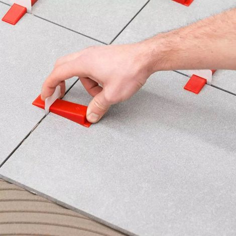 Cales de nivellement de carrelage avec clips de fixation, outils auxiliaires de positionnement des carreaux (1/5)