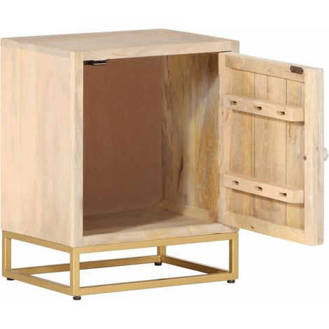 Maison Exclusive - Comodino 40x30x50 cm in Legno Massello di Mango e Ferro (1/5)
