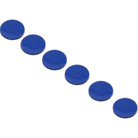 Symboles magnétiques - Cercle - 2 cm - Bleu - Feuille de 15 pièces