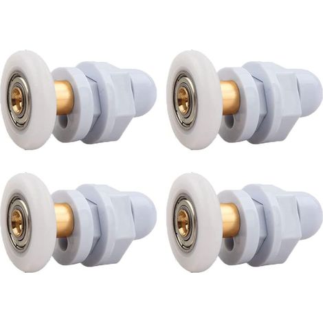 Roulettes Porte de Douche, 4 Pièces Roulette Porte Coulissante Douche en Laiton, Roulette Porte Coulissante, pour Remplacement de Douche Coulissante Verre Porte Coureurs Rouleaux (25MM)