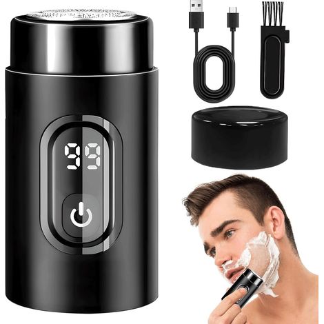 Mini Rasoir électrique Portable, Rasoir Electriques Rechargeable pour Homme, Mini Shave Rasoir électrique, Portable Tondeuse a Barbe, Utilisation Humide et Sèche, Convient pour la Maison, Voyage Burea (1/5)