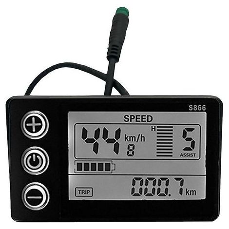 S866 LCD-Display für Elektrofahrräder (24 V, 36 V, 48 V), E-Bikes und Elektroroller, Anzeigetafel mit Messgerät und Bedienfeld