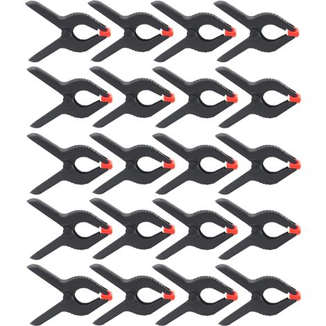20-pack Pince à Ressort de Toile de Fond en Mousseline 6,5cm Pince Robuste pour Fond Photo Studio Photographie, Toile, Création ou Utilisation à Domicile (Maxillaire 2,5 cm) (1/4)