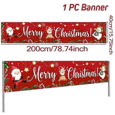Bannière de Noël extérieure - Décoration de Noël pour la maison - Ornement de Noël - Cadeau de Bonne Année - Style 4 (1/5)