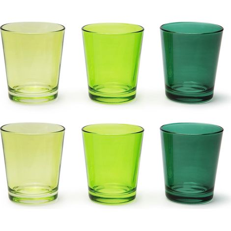 Excelsa Portofino Set 6 Bicchieri, Scala di Verde, 30 Cl., Vetro Soffiato