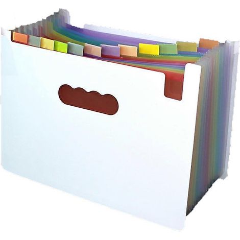 Dossier extensible avec étiquettes adhésives, rangement de fichiers, blanc (1/4)