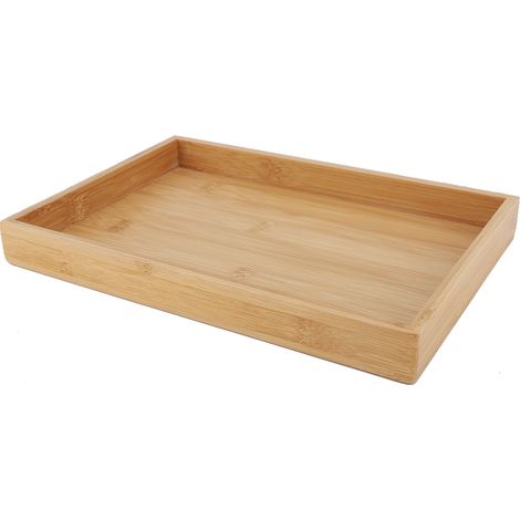 Pongnas Plateau en Bois, Plateaux de Service Plateau avec de Service de pour Aliments. (28 19,5 3 cm). (1/5)