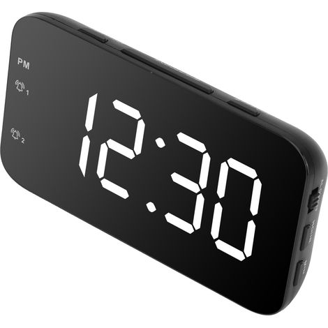 Tragbarer LED-Digitalwecker mit Schlummerfunktion für Schlafzimmer, Zuhause und Reisen, Weiß (1/5)