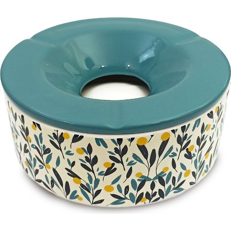 Grand cendrier turquoise type marocain géant en céramique