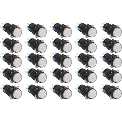 Lot de 25 interrupteurs à bouton-poussoir momentanés à réarmement automatique, petits interrupteurs d'alimentation pour appareils électroménagers 12 V (1/5)