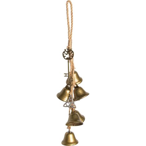 Cloches de Sorcière - 1 Pièce - Métal Martelé - Carillon Éolien Protecteur - Décoration Jardin Porche Intérieur - 35 cm Noir (1/5)