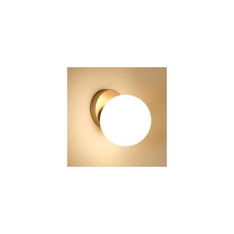 E27 Or Tealight Applique Murale Moderne, Applique Murale Boule, Lampe Murale Interieur de Mur Abat jour en Verre 15CM pour Chambre, Salon, Couloir, Sans Ampoule