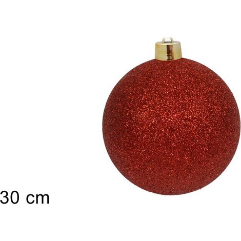 PALLINA DI NATALE 30CM GLITTERATA ROSSA DI DUEESSE CHRISTMAS