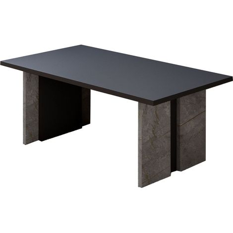 Couchtisch aus Holz "Ravello" - 90 x 50 x 40 cm - Anthrazitgrau marmoriert