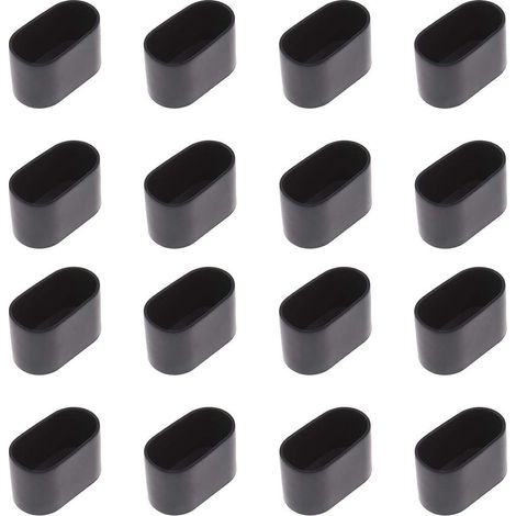 Embout pied chaise--ovale noir antidérapant--16 pièces protection pied mobilier (1/4)