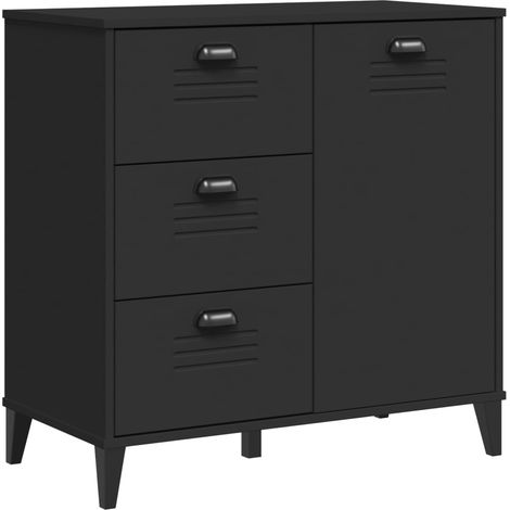 Credenza buffet cassettiera mobile contenitore organizer cucina soggiorno soggiorno 80 x 40 x 80 cm pannelli compositi nero 020036631